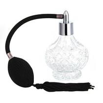 Topxome 1pcs 80ml moda senhora vintage perfume frasco longo spray atomizador vidro recarregável (preto)