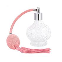 Topxome 1pcs 80ml moda senhora vintage perfume frasco longo spray atomizador vidro recarregável (rosa)