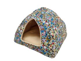 Toquinha Azul Com Flores Grafite Porquinho Da India Hamster