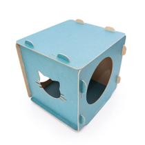 Toquinha em Cubo de MDF para Gatos - Azul