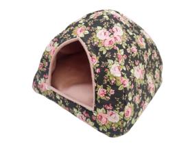 Toquinha Porquinho Da India, Hamster Preto Estampa De Rosas