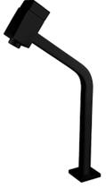 Tor. lavatorio 1/4 volta fit quadrada 14cm bancada preto fosco