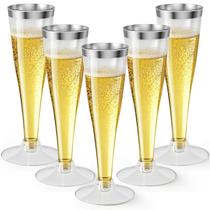Torchero Conjunto com 40 Taças Descartáveis de Plástico para Champagne 130 ml Torchero Conjunto com 40 Taças Descartáveis de Plástico para Champagne 130 ml