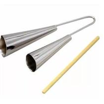 Torelli Agogo Duplo Médio Cromado TO015 Com Baqueta
