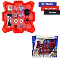 Tornado Gyro Combat - 3 Beyblades + Arena + Lançadores Brinquedos Interessante Competição Menino
