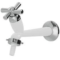Torneira 15 cm para Tanque Bico Mangueira Cross Branco Cromado 1/2"" - 300000458 - TIGRE