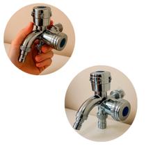 Torneira 2 em 1 Cromada Com Saída Filtro E Máquina De Lavar Roupa Torneira 2 em 1 Cromada Com Saída Filtro E Máquina De Lavar Roupa