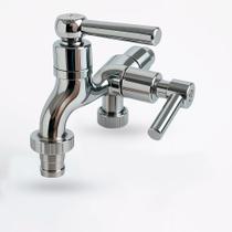Torneira 2 Vias Parede ABS Alta Resistência Para Tanque E Máquina De Lavar Roupa