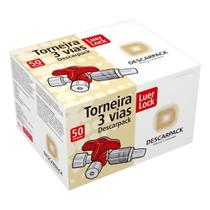 Torneira 3 Vias Luer Lock Vermelha Descarpack Caixa com 50 Unidades Torneira 3 Vias Luer Lock Vermelha Descarpack Caixa com 50 Unidades