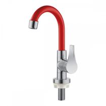 Torneira Abs Bica Movel Lavatorio Alta Herc 1/4V Twist Vermelha 2961