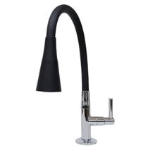Torneira ABS Cromo Gourmet Silicone Jato Duplo Preto Bancada Torneira ABS Cromo Gourmet Silicone Jato Duplo Preto Bancada