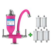 Torneira Abs Filtro Cozinha Rosa Bancada 2168 C70 + 5 Refil Torneira Abs Filtro Cozinha Rosa Bancada 2168 C70 + 5 Refil