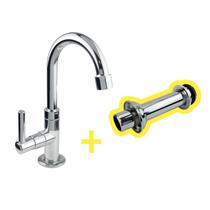 Torneira Abs Lavatório Banheiro Bica Móvel 1198 + Tubo de Ligação de Bacia Sanitária Extensível Cód. 2125