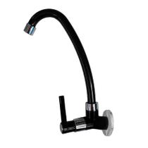 Torneira Abs Preta Cromada Pia Cozinha Parede - 1167 C70
