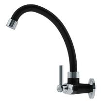 Torneira Abs Preta Cromada Pia Cozinha Parede - 1167 C70 Preto/Cromado