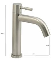 Torneira Aço Inox Escovado Lavatório/ Lavabo Mesa Baixa 1/4 Volta Veneza