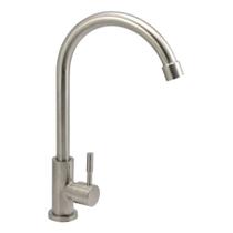Torneira Aço Inox Escovado Mesa Bica Móvel 1/4