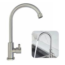 Torneira Aço Inox Escovado Pia Mesa Cozinha Lava Louça Casa