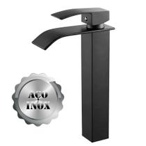 Torneira Aço Inox Monocomando Banheiro Cascata Alta Lavabo