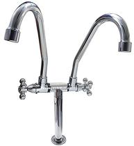 Torneira alta bica dupla simples de mesa bancada