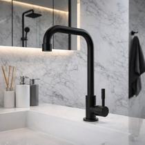 Torneira Alta Preta Para Banheiro e Cozinha Metal Bancada Móvel Moderna Luxo Torneira Alta Preta Para Banheiro e Cozinha Metal Bancada Móvel Moderna Luxo