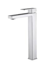 Torneira Bancada Banheiro Quadrada Inox Cromada Bica Alta