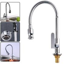 Torneira Bancada Mesa Gourmet Flexível Em Metal Cozinha Banheiro Cromado Funcional