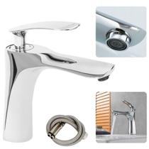 Torneira Bancada Monocomando Cromada Para Banheiro Lavabo Água Quente e Fria Moderna Luxo