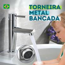 Torneira Bancada Pia Cozinha Banheiro Lavabo Lavatório Elegante Aço Inox Brilhante Água Fria