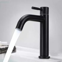 Torneira Bancada Preto Fosco Banheiro Lavabo Lavatório Água Fria Aço Inox 304 Resistente Gourmet Torneira Bancada Preto Fosco Banheiro Lavabo Lavatório Água Fria Aço Inox 304 Resistente Gourmet