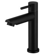 Torneira Bancada Preto Fosco para Banheiro Água Fria 1/4