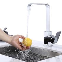 Torneira Banheiro Bica Alta Slim Quadrada Inox Cuba de Embutir