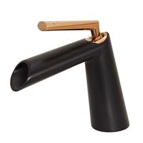 Torneira Banheiro Bica Baixa Preta Com Rosé Welle Torneira Banheiro Bica Baixa Preta Com Rosé Welle