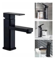 Torneira Banheiro Bica Baixa Preta Fosco Quadrada Desing Sofisticado Monocomando Torneira Banheiro Bica Baixa Preta Fosco Quadrada Desing Sofisticado Monocomando