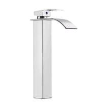 Torneira Banheiro Cascata Alta Prata c/ Monocomando
