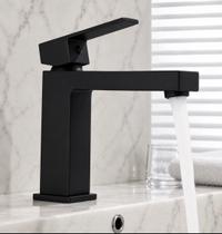 Torneira Banheiro Cascata Baixa Cromada Agua Fria Preto Fosco