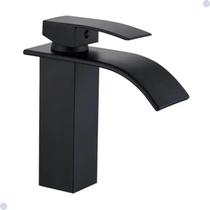 Torneira banheiro cascata misturador monocomando lavabo bica baixa black preto fosco
