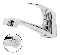 Torneira Banheiro Cuba Pia Lavabo Lavatório Monocomando Baixa Abs Cromado 9033