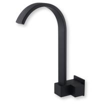 Torneira Banheiro de Parede Cascata Preta Bica Movel Alta