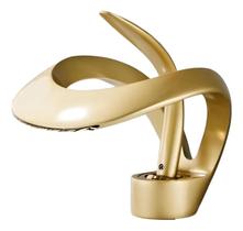 Torneira Banheiro Dourada Fosco Baixa Curva Design Moderno Misturador Monocomando Premium Gold Escovado Modelo Alto Padrão Cuba Lavabo Metal