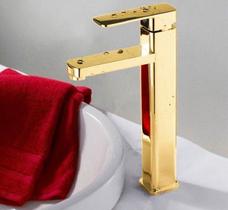 Torneira Banheiro Dourada Monocomando Bica Alta Absolute