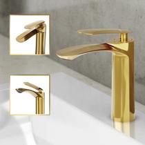 Torneira Banheiro Dourada Quente e Fria Grécia Monocomando 100% Metal Premium GoldenX