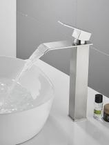 Torneira banheiro gourmet cascata quadrada alta - cromada - mg35