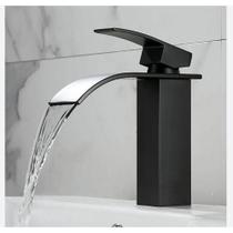 Torneira Banheiro Gourmet Cascata Slim Misturador Monocomando Bica Baixa T103-04 Rosa Gold Luuk Youn Cor:preto