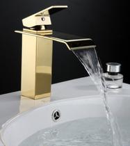 Torneira Banheiro Gourmet Monocomando Dourado Gold Luxo - Hotaan