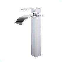 Torneira Banheiro Lavabo Cascata Bica Alta Monocomando Metal Água Quente e Fria Domum