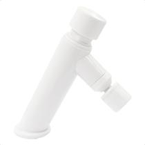 Torneira Banheiro Lavabo Cuba Econômica Abs Automática Temporizada Branca Baixa Mesa Bancada