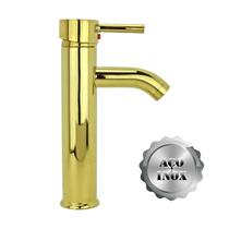 Torneira Banheiro Lavabo Cuba Gold Luxo Bica Alta Aço Inox