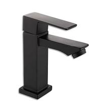 Torneira Banheiro Lavabo Fria Quadrada 1/4 Volta Preto Fosco