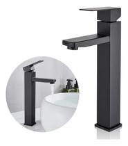 Torneira Banheiro Lavabo Luxo Monocomando Alta Metal Preta